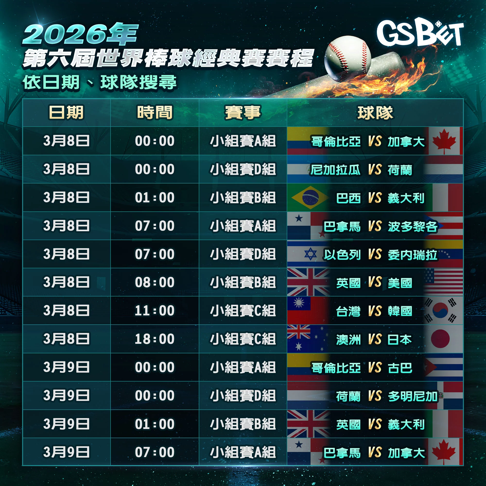 WBC賽程表-2