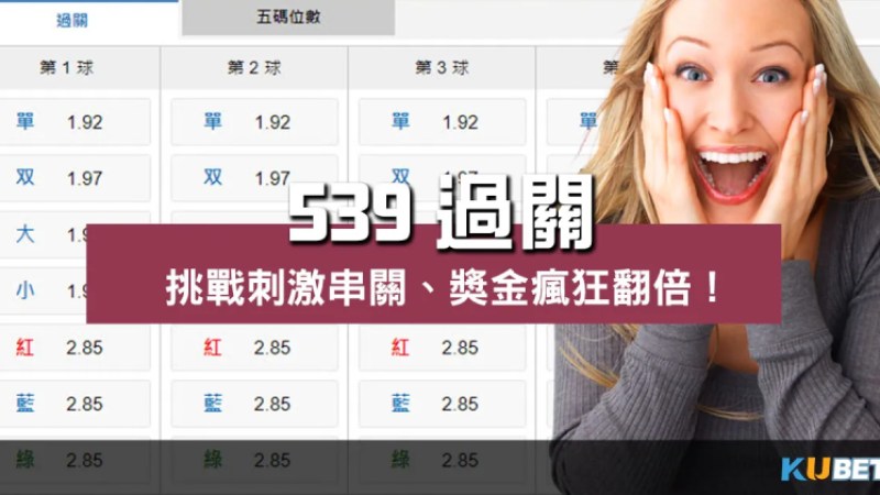 全新【539過關】玩法挑戰刺激串關、獎金瘋狂翻倍! 全新【539過關】玩法挑戰刺激串關、獎金瘋狂翻倍!